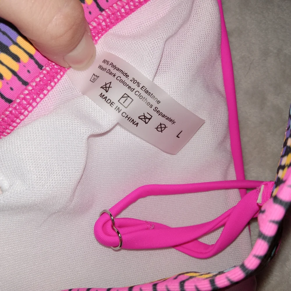 Pink NWOT Hi Cut Bikini size Large - Picture 2 of 8